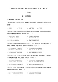 四川省凉山州宁南中学2022-2023学年高一上学期12月第二次月考历史试题（Word版含答案）