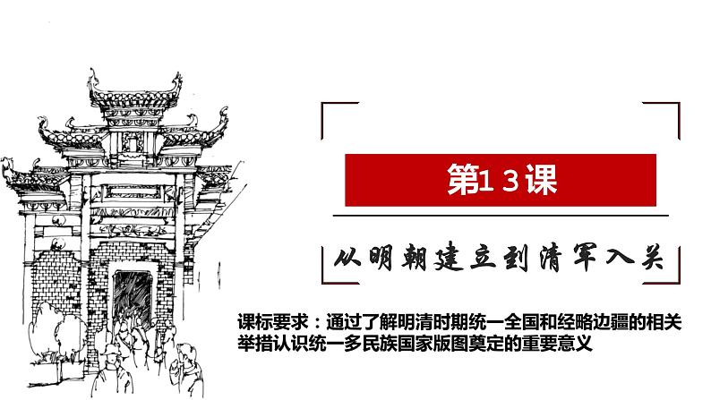 第13课 从明朝建立到清军入关（课件）-【魅力中国史】2022-2023学年高一历史同步【课件+教案】精品实用教学课件（中外历史纲要上）01