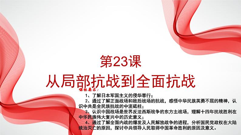 第23课 从局部抗战到全面抗战（课件）-【魅力中国史】2022-2023学年高一历史同步【课件+教案】精品实用教学课件（中外历史纲要上）01