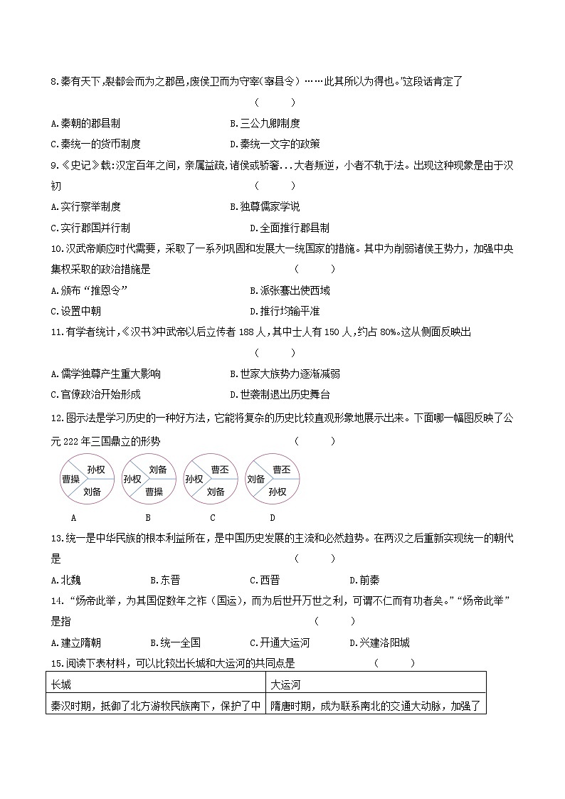 2022-2023学年黑龙江省鸡西市第四中学高一上学期第一次月考历史试题（Word版）第2页