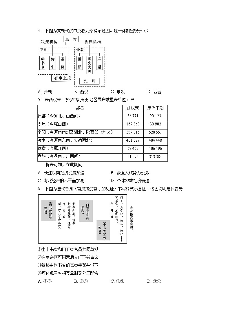 重庆市西南大学附属中学校2022-2023学年高二上学期开学定时训练历史试题第2页