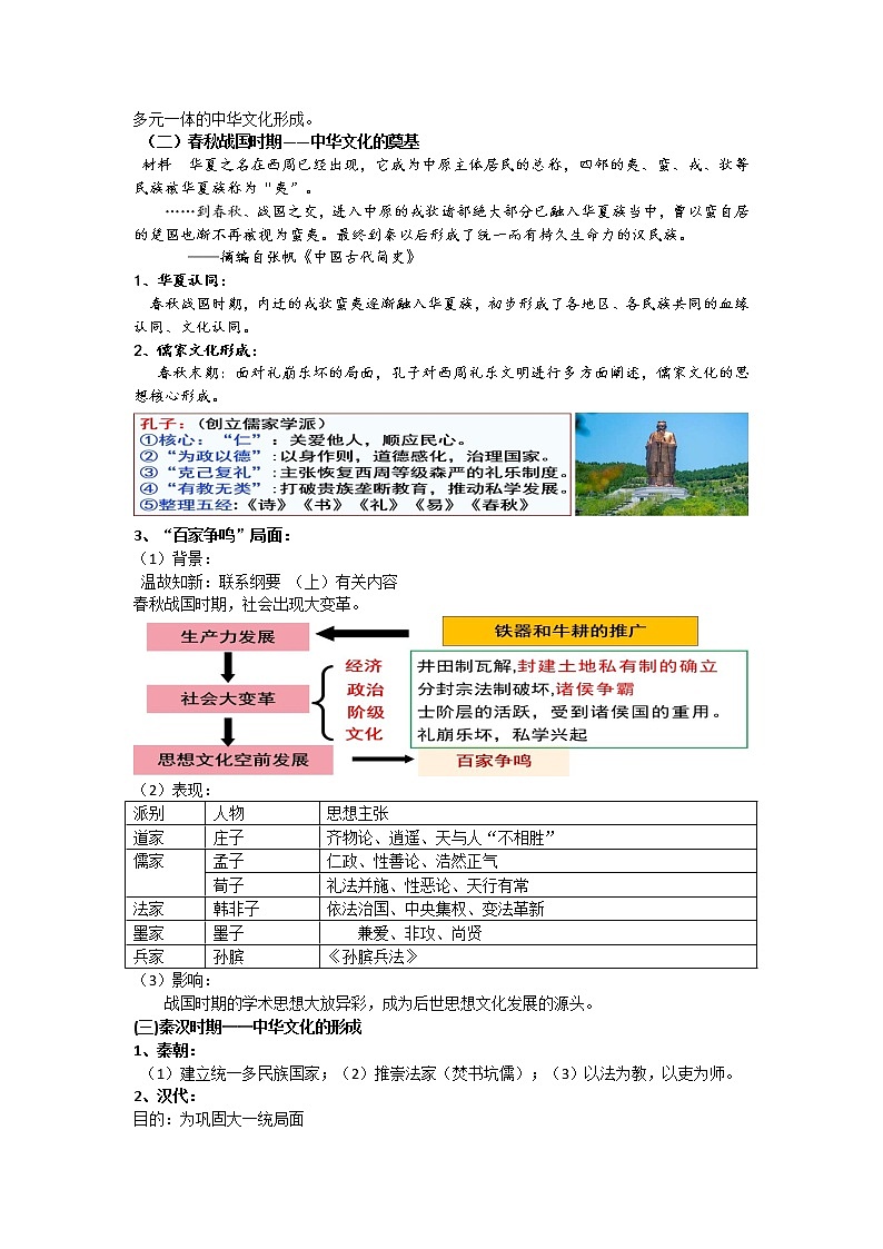 第1课 中华优秀传统文化的内涵与特点 教案--2022-2023学年高中历史统编版（2019）选择性必修三第3页