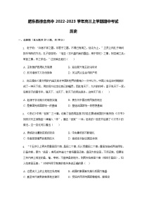 安徽省合肥市肥东县综合高中2022-2023学年高三上学期期中考试历史试题（含答案）