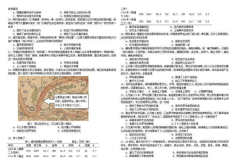 黑龙江省哈尔滨师范大学附属中学2021-2022学年高三上学期期中考试历史试题02
