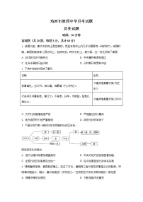 鸡西市第四中学2022-2023学年高二上学期第一次月考历史试卷