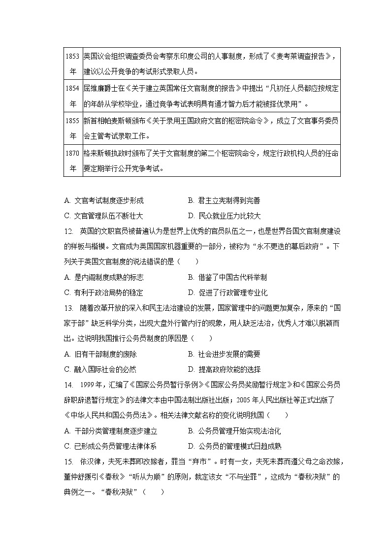 安徽省滁州市定远县民族中学2022-2023学年高二上学期1月期末考试历史试题03