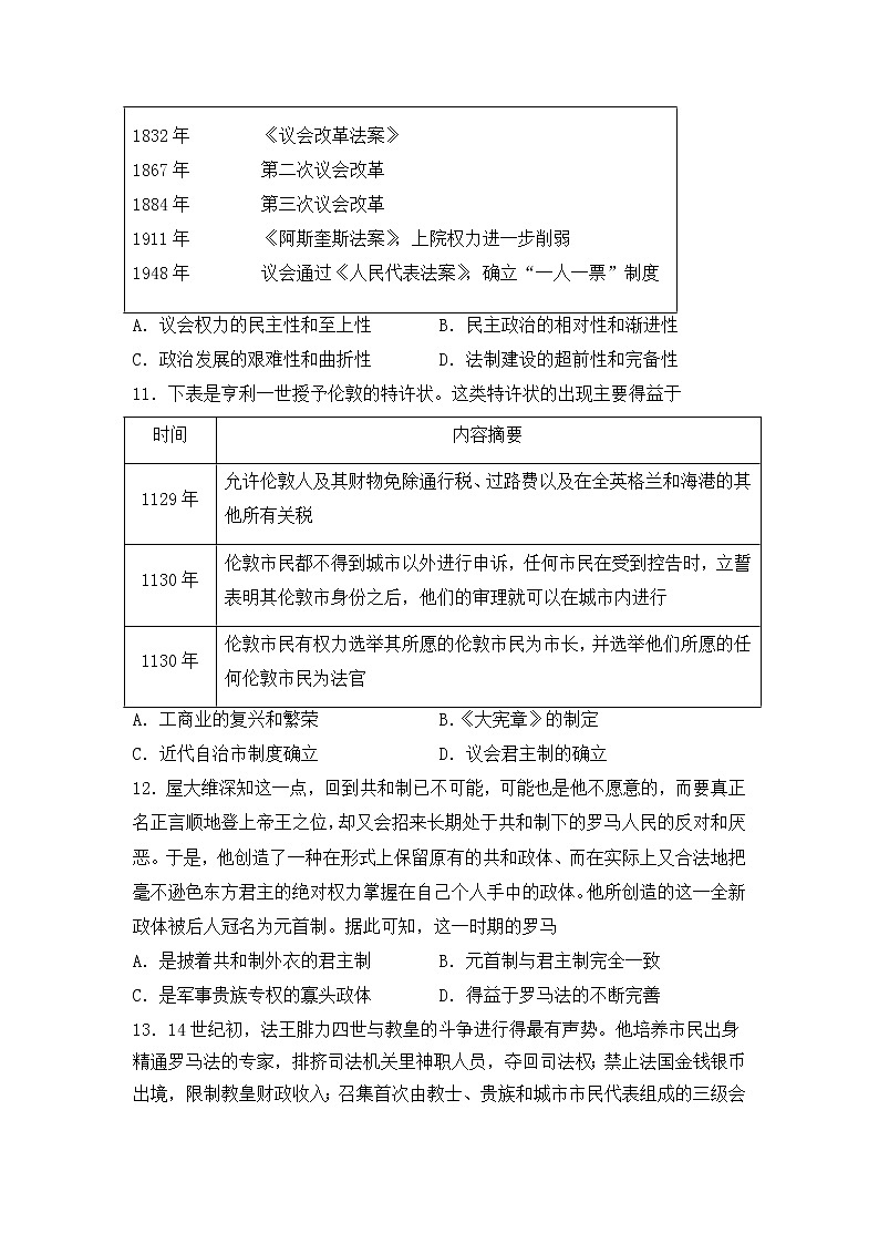 2022-2023学年安徽省怀宁县第二中学高二上学期期中考试历史试题 解析版03