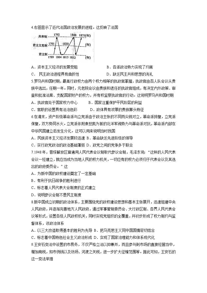 2022-2023学年黑龙江省齐齐哈尔市普高联谊校高二上学期期中考试历史试题（Word版）02