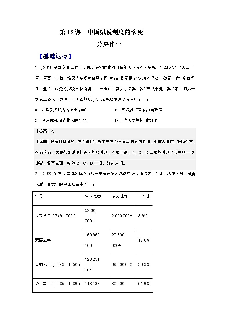 第15课 货币的使用与世界货币体系的形成（备课课件+分层作业 ）最新高二历史同步备课系列（选择性必修1国家制度与社会治理）01