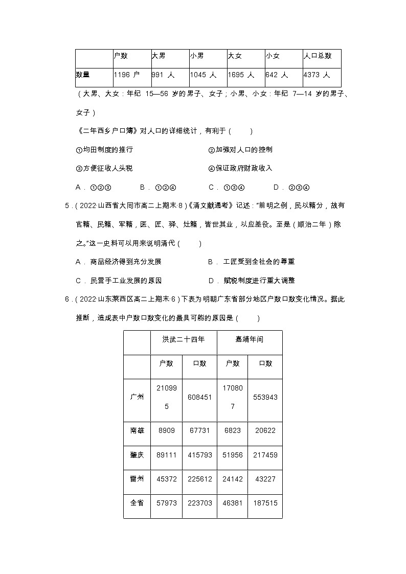 第六单元  基层治理与社会保障  单元测试最新高二历史同步备课系列（选择性必修1国家制度与社会治理）02