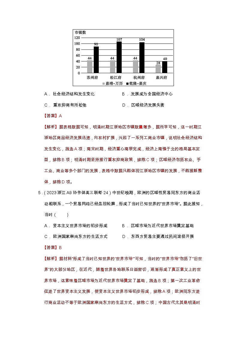 第三单元 商业贸易与日常生活   单元测试-【上好课】2022-2023学年高二历史同步备课系列（选择性必修2经济与社会生活）（解析版）第3页