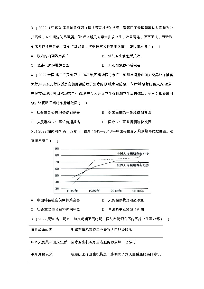 第15课现代医疗卫生体系与社会生活（备课课件+分层作业）高二历史同步备课系列（选择性必修2经济与社会生活）02