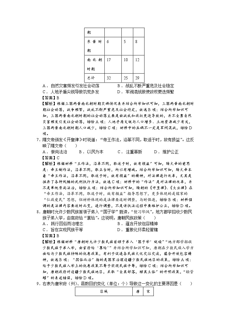 2022—2023学年度山东省潍坊市高一第一学期期中考试历史试题（解析版）03