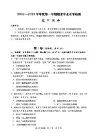 山东省青岛市2022-2023学年高三历史上学期期末考试试题（PDF版附答案）