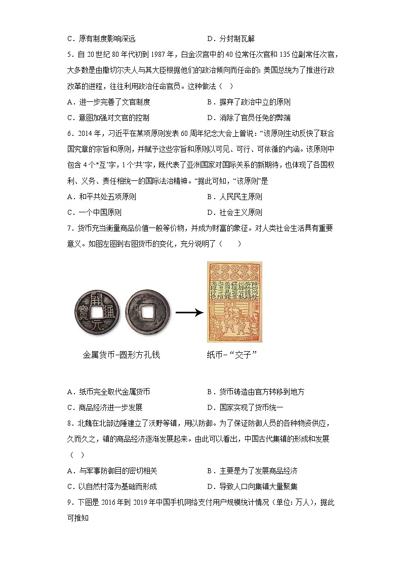 河南省周口恒大中学2022-2023学年高二下学期开学考试历史试题第2页