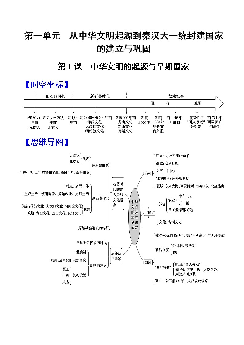 2022-2023学年高中历史统编版（2019）必修中外历史纲要上册知识点整理第3页