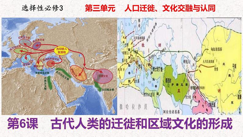 第6课 古代人类的迁徙和区域新文化的形成 教学课件--2022-2023学年高中历史统编版（2019）选择性必修三01