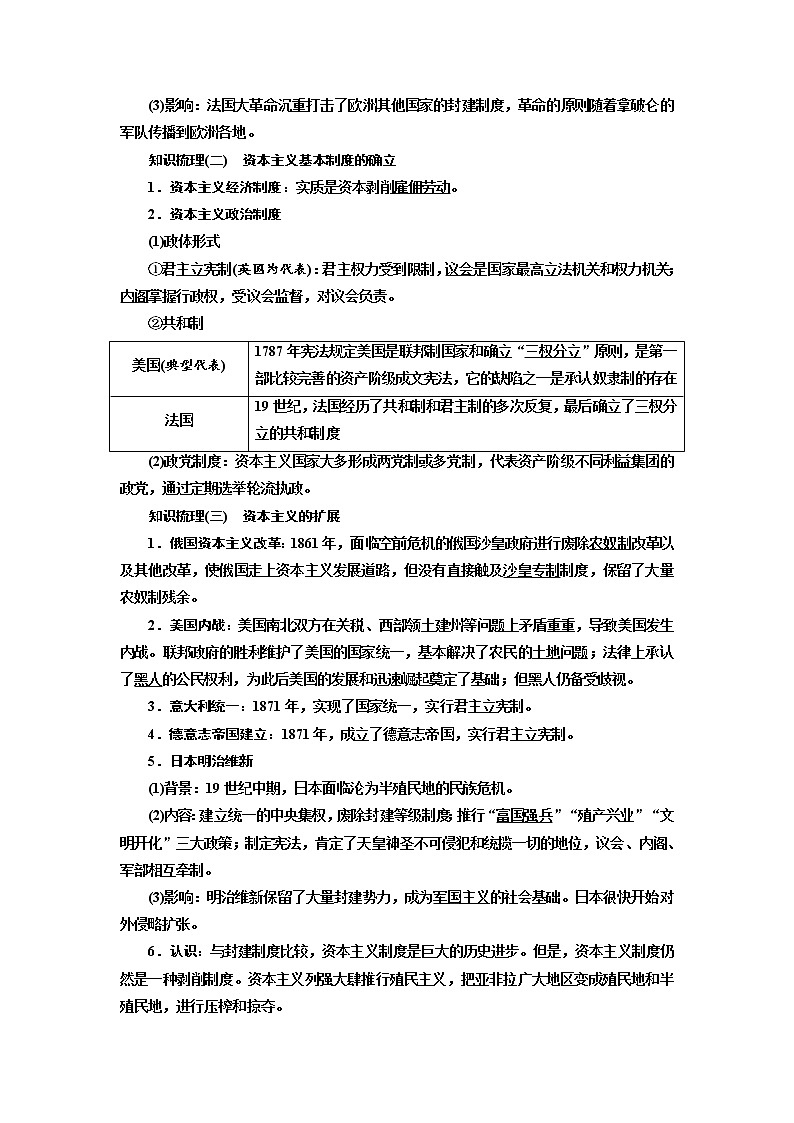 第9课 资产阶级革命与资本主义制度的确立 导学案--2022-2023学年高中统编版（2019）历史必修中外历史纲要下册02