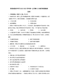 山东省青岛市部分中学2022-2023学年高一历史上学期12月质量检测试卷（Word版附答案）