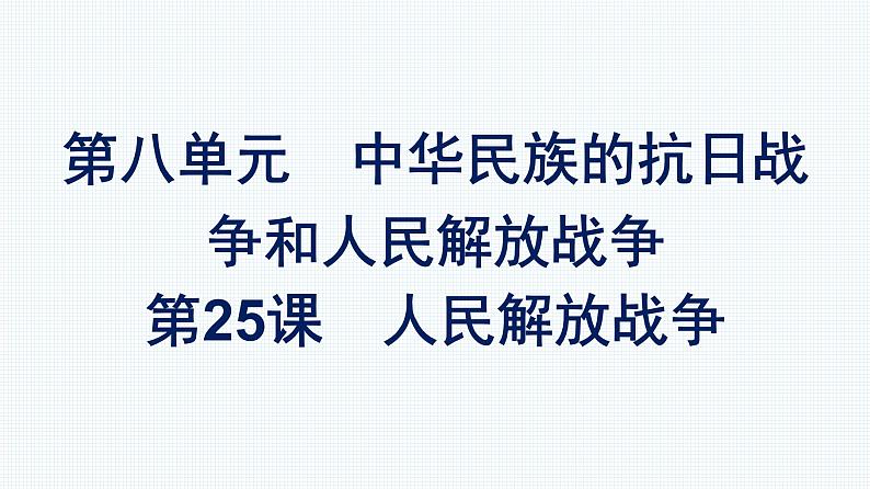 2022-2023学年部编版必修上册 第25课　人民解放战争 课件01