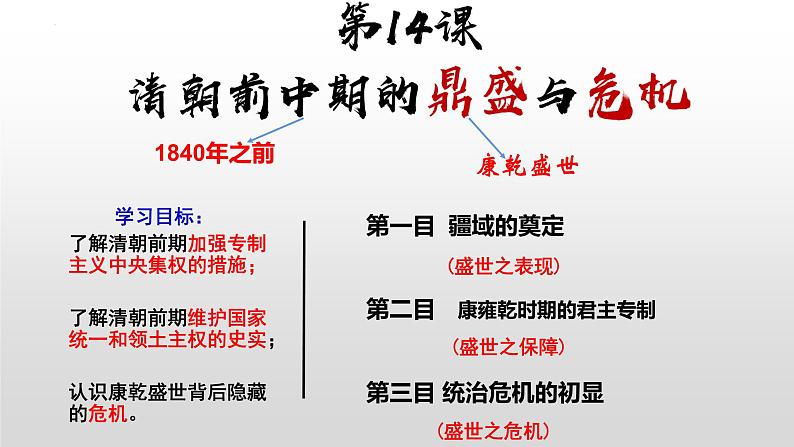 第14课 清朝前中期的鼎盛与危机 课件--2022-2023学年高中历史统编版（2019）必修中外历史纲要上册第1页