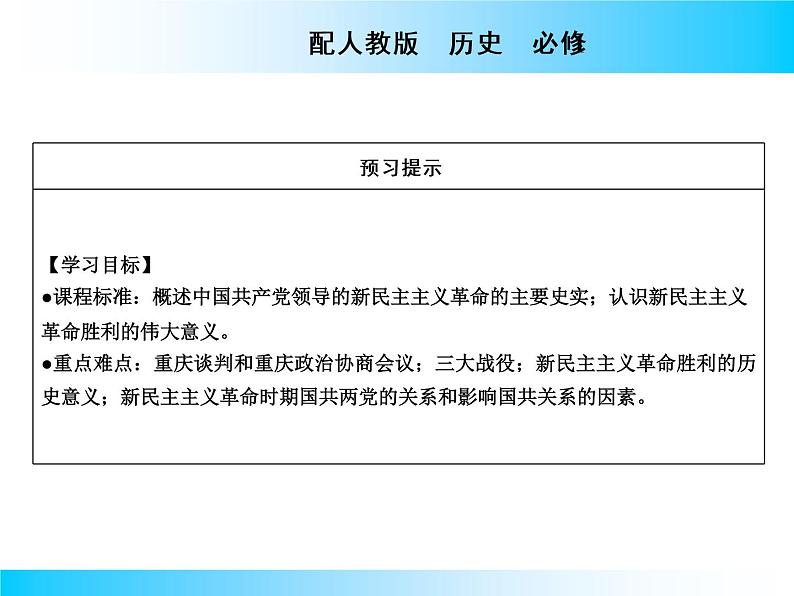 2020-2021学年人教版必修1 第17课 解放战争 课件第3页