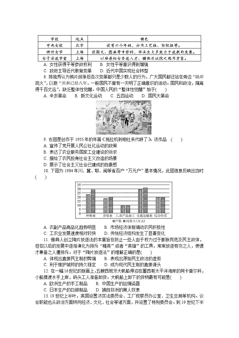 江苏省海安市2022-2023学年高三历史上学期期末考试试卷（Word版附答案）第2页