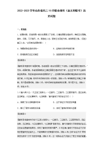 2022-2023学年山东省高二10月联合调考（联考）历史试题含解析