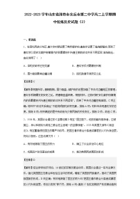 2022-2023学年山东省潍坊市安丘市第二中学高二上学期期中拉练历史试题（二）含解析