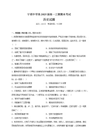 四川省凉山彝族自治州宁南中学2022-2023学年高一上学期期末考试历史试题(含答案)