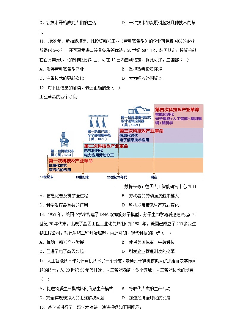 第6课 现代科技进步与人类社会发展 同步练习--2022-2023学年高中历史统编版（2019）选择性必修二第3页