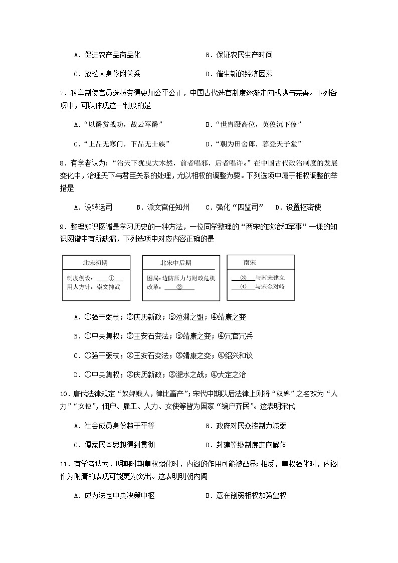 浙江省宁波市北仑中学2022-2023学年高一下学期期初返校考试历史（选考）试题第2页