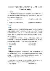 2022-2023学年四川省凉山州冕宁中学高一上学期12月月考历史试题 解析版