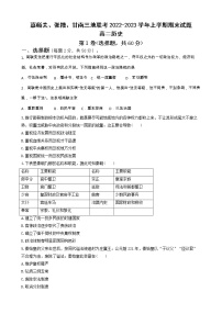 2022-2023学年甘肃省嘉峪关市等3地高二上学期期末考试历史试题  Word版