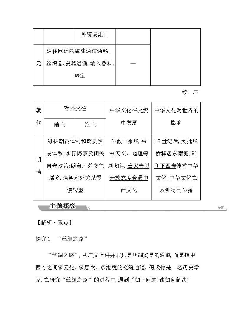 2023届高考历史二轮复习专题第8讲中国古代的对外交流学案03