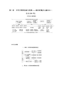 通史版2023届高考历史二轮复习第二讲中华文明的形成与发展——秦汉时期(公元前221～公元220年)学案