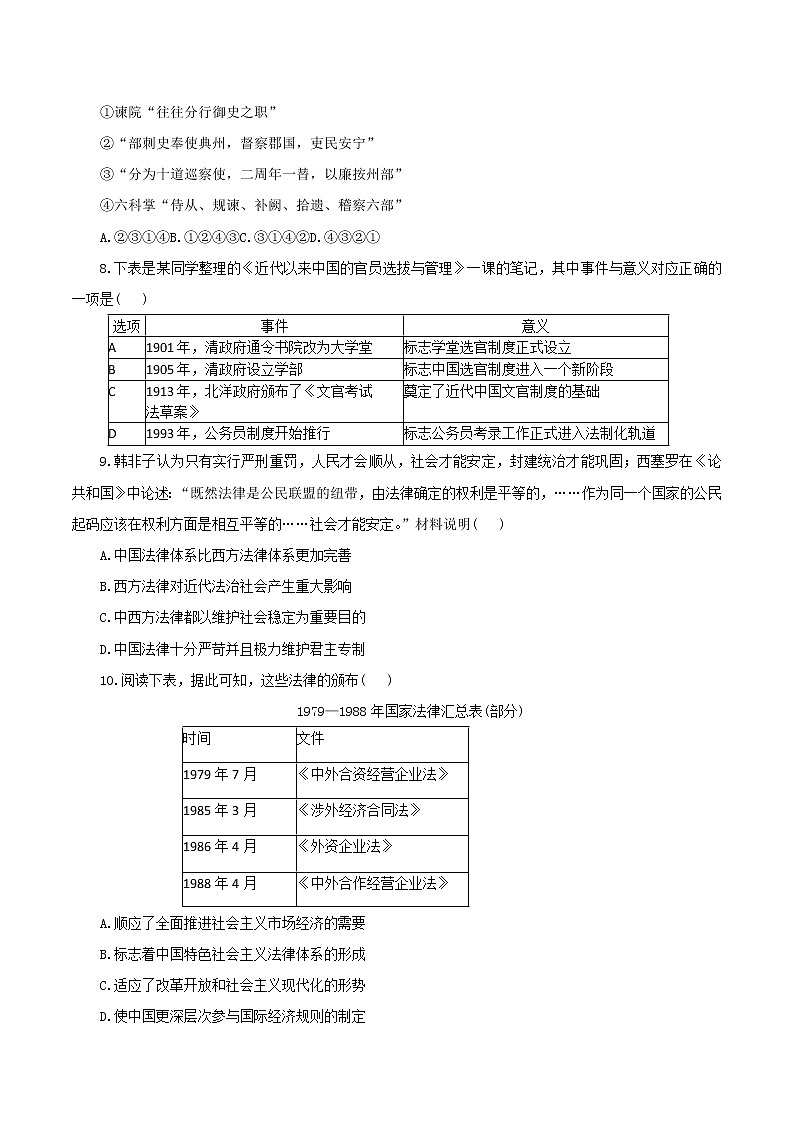 浙江省宁波市慈溪市2022-2023学年高二上学期期末考试历史试题02
