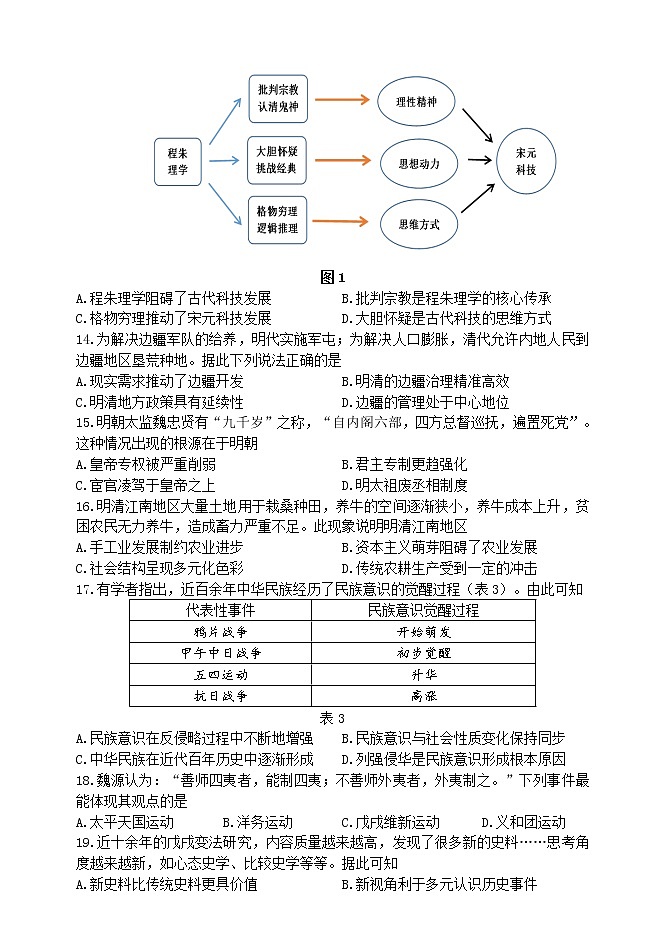 江苏省扬州市2022-2023学年高一下学期期初考试历史试题第3页