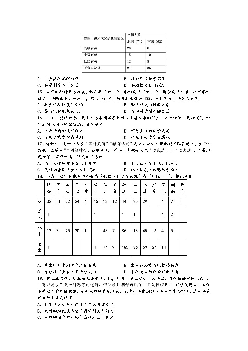 2023届海南省昌江黎族自治县部分学校高三联合质检（二模）历史试题第3页