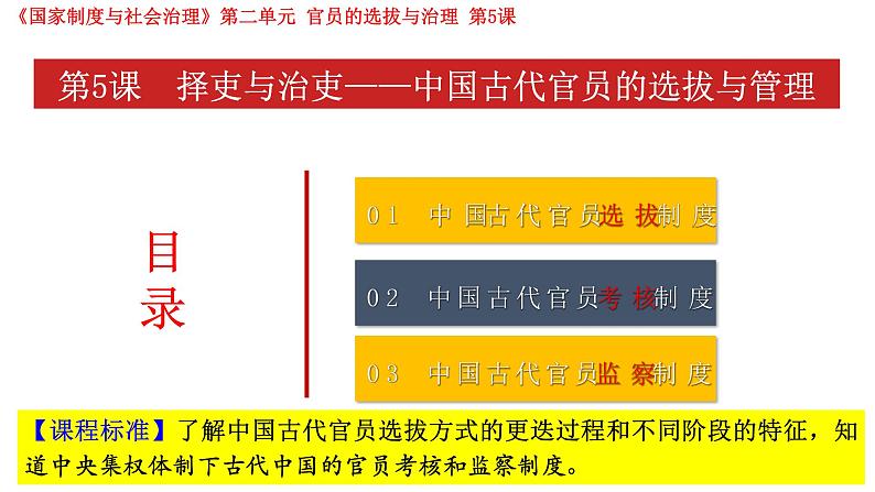 第5课 中国古代官员的选拔与管理课件PPT第2页