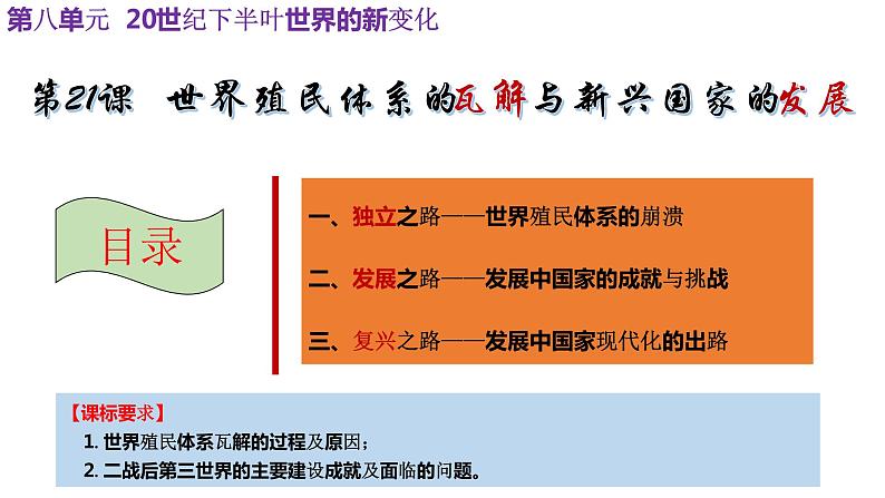 第21课 世界殖民体系的瓦解与新兴国家的发展课件PPT02