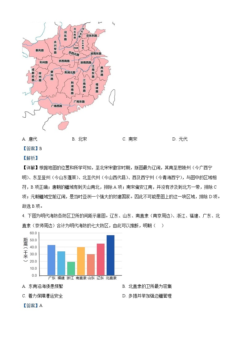 2023淄博高二上学期期末考试历史试题含解析02