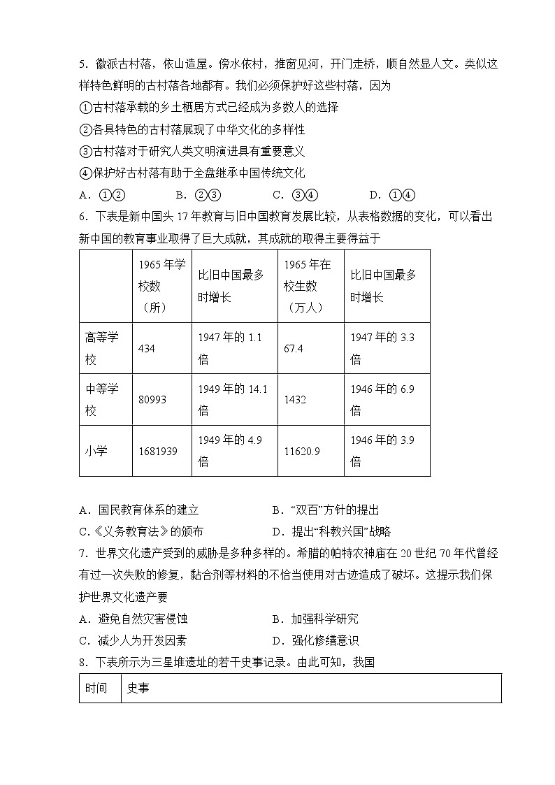 选必三第六单元文化的传承与保护第2页