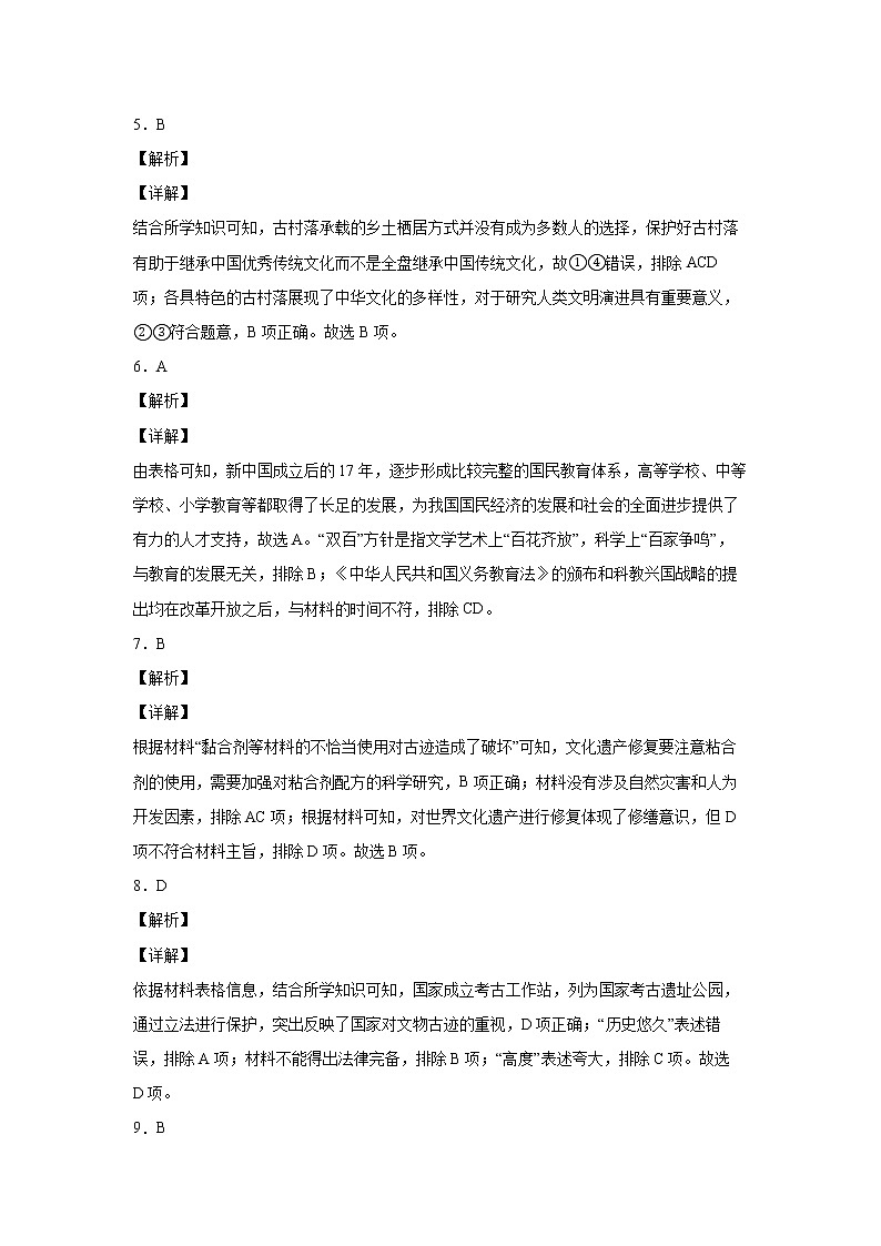选必三第六单元文化的传承与保护 - 参考答案第2页