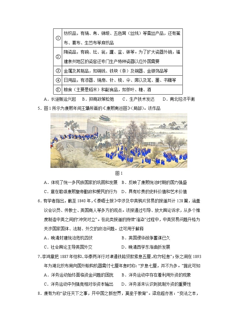 2023届河北省部分学校高三2月联考历史试题（Word版）第2页