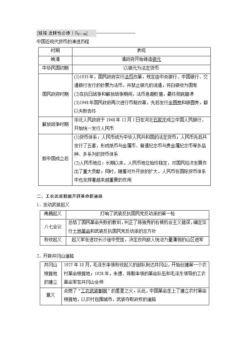 (新高考)高考历史一轮复习讲义第9讲 课题24　南京国民政府的统治和中国共产党开辟革命新道路 (含解析)02