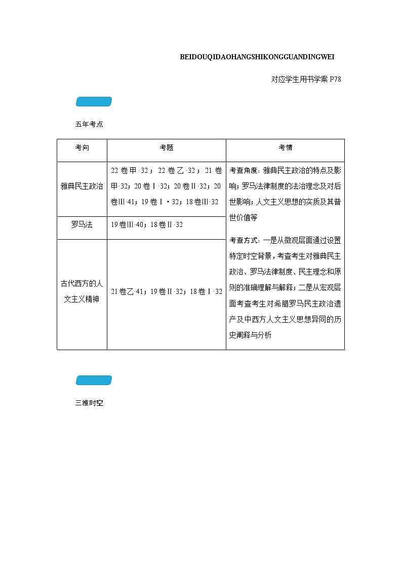2023届高考历史二轮复习第七讲古代世界文明的多元化发展——古代中欧文明从东西遥望到东西互渐学案第2页