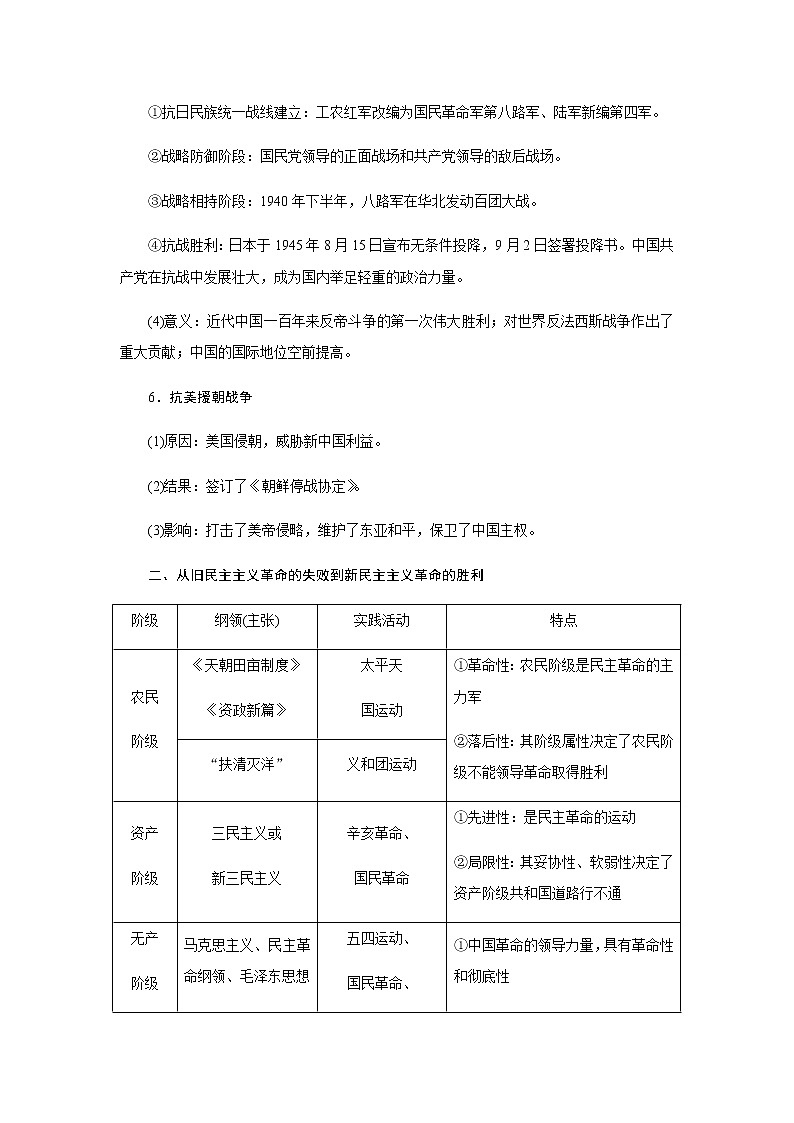 2023届高考历史二轮复习专题总结中国近现代史学案03