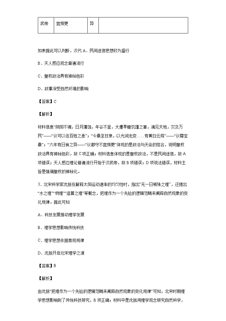 2019年河南省郑州市第一中学高三下学期高考适应性测试文综历史试题含解析第2页