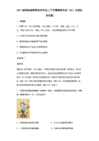 2021届河南省鹤壁市高中高三下学期模拟考试（九）文综历史试题含解析